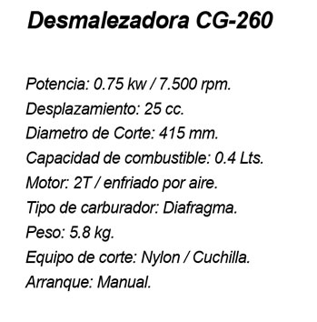Desmalezadora CG-260